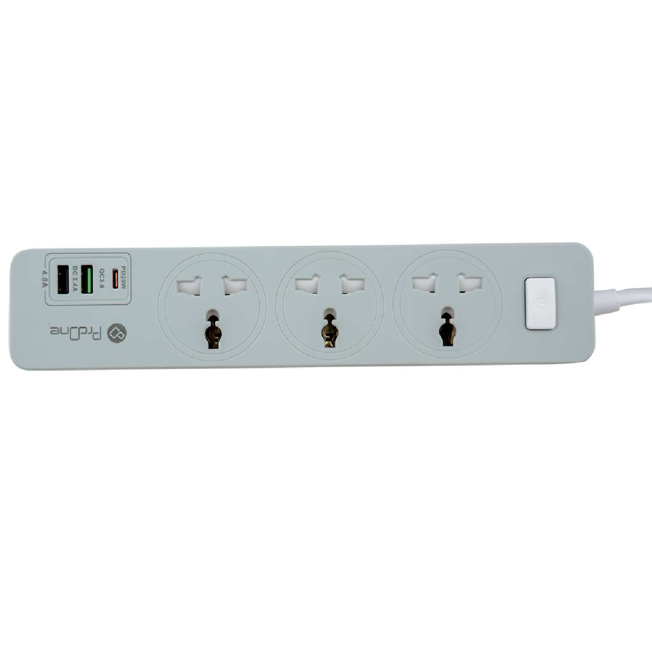 چند راهی برق ارت دار سه سوکت، دو یو اس بی و یک تایپ سی پرووان PPS615C