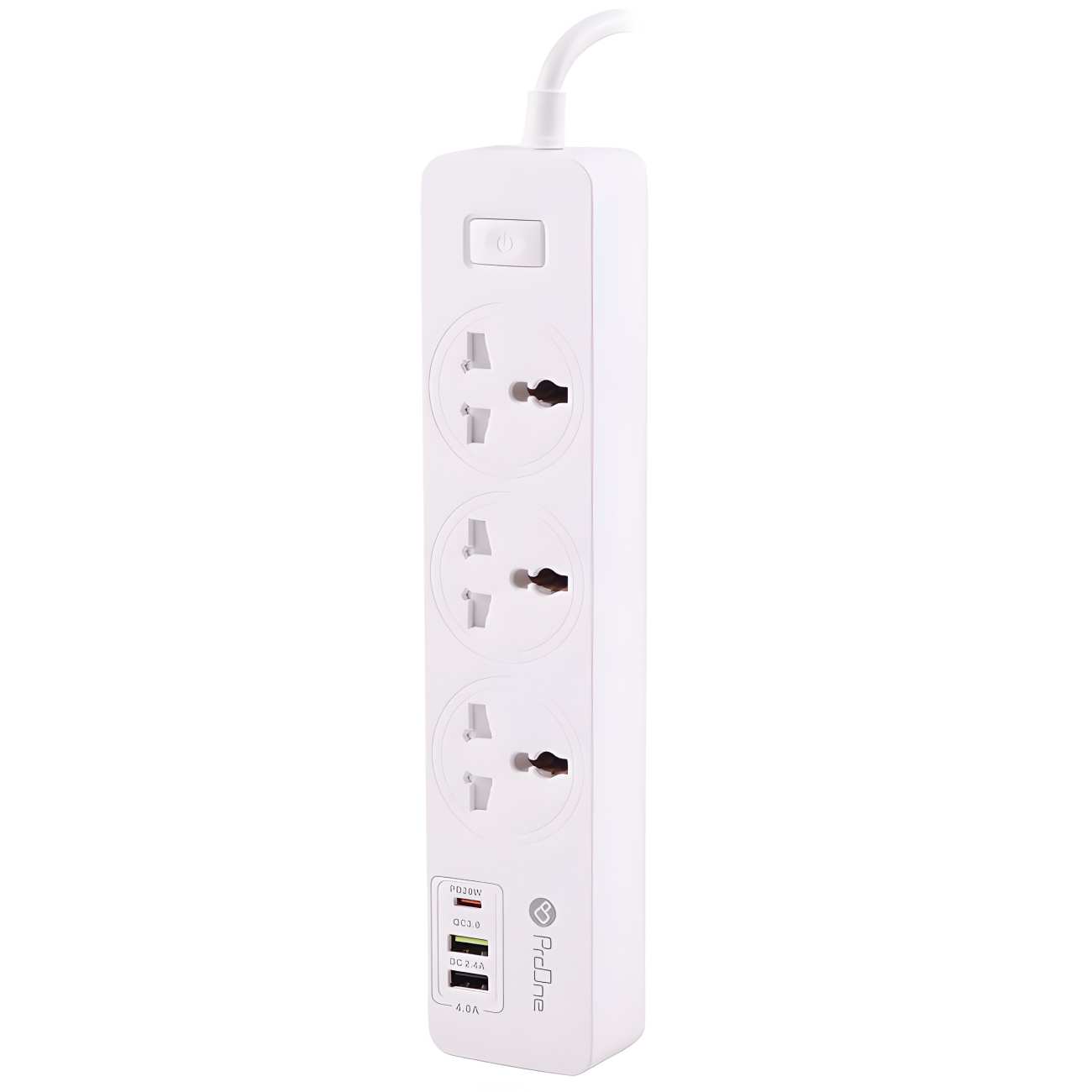 چند راهی برق ارت دار سه سوکت، دو یو اس بی و یک تایپ سی پرووان PPS615C