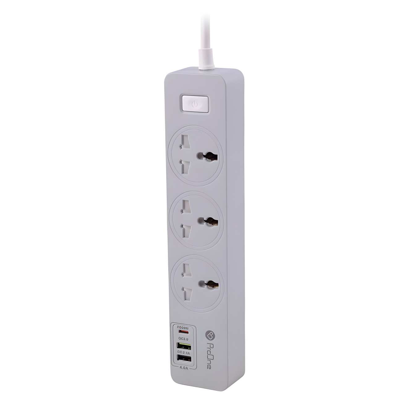 چند راهی برق ارت دار سه سوکت، دو یو اس بی و یک تایپ سی پرووان PPS615C