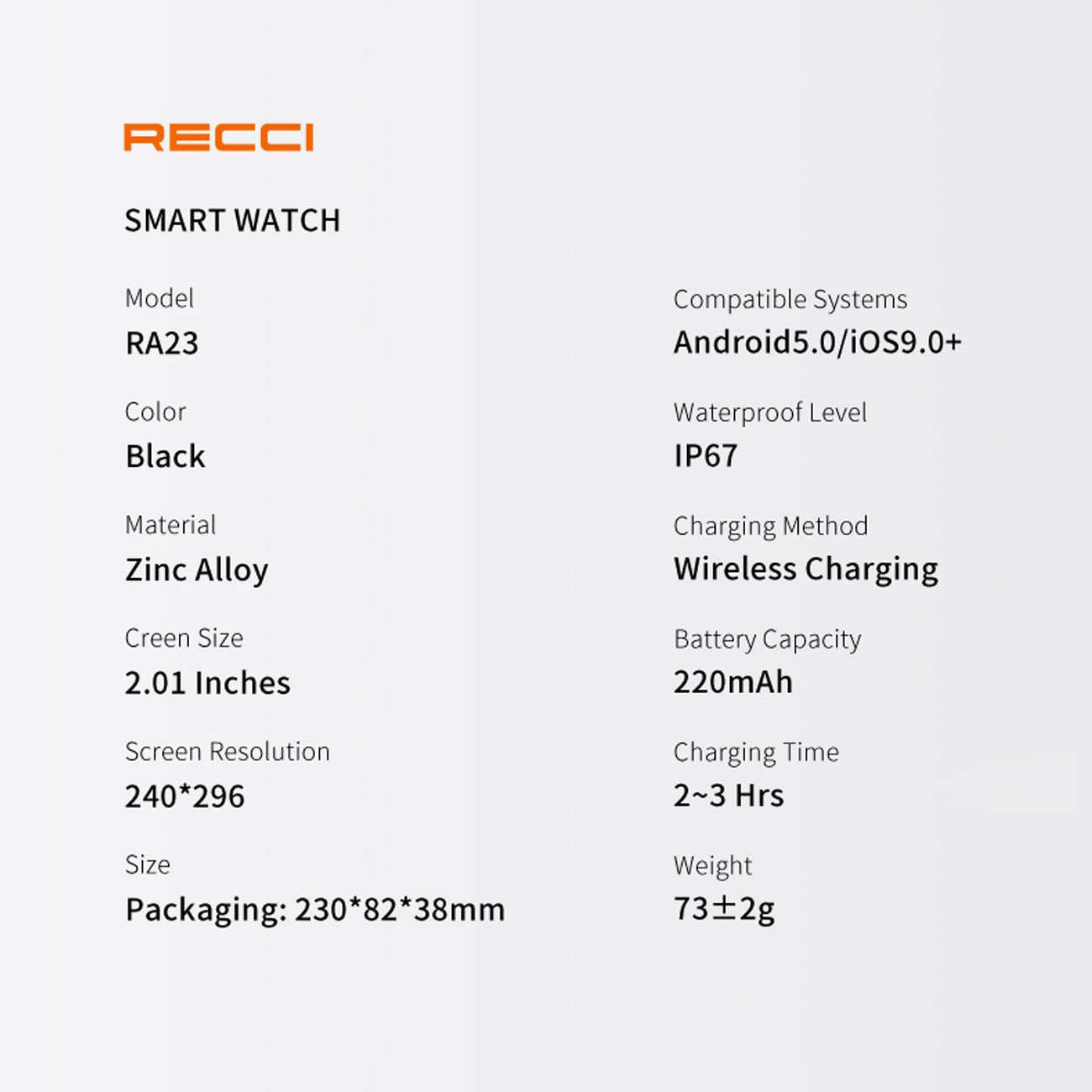 ساعت هوشمند رسی RA23