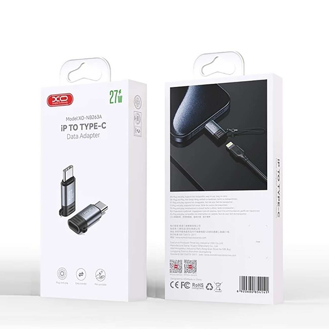 مبدل او تی جی آیفون لایتنینگ به تایپ سی 27 وات ایکس او NB263A