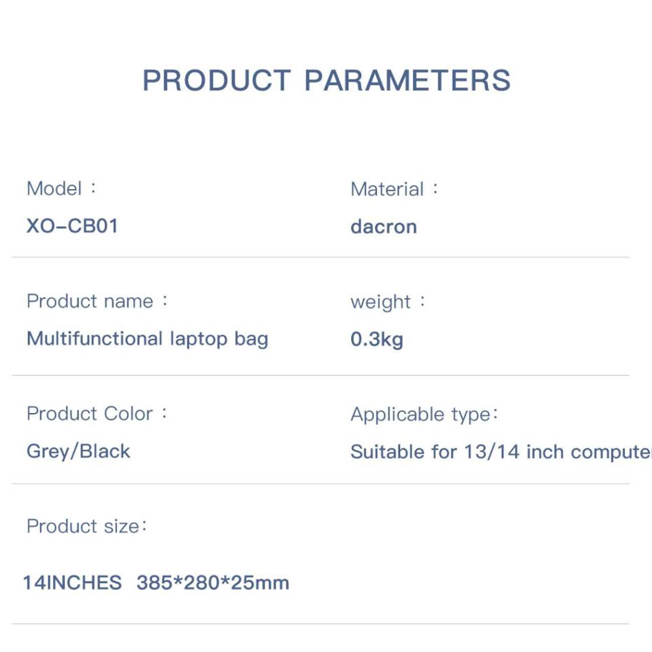 کیف دستی لپ تاپ 14 اینچ ایکس او CB01
