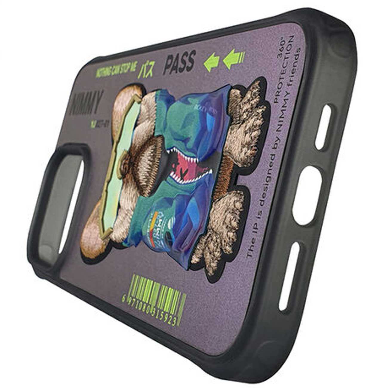 قاب محافظ گوشی آیفون 15 پرو طرح سگ با عینک واقعی نیمی YJ027-01