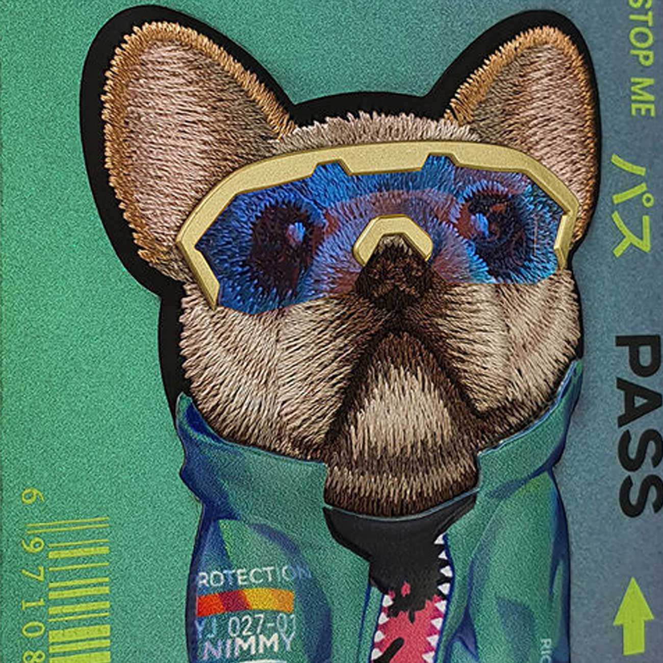 قاب محافظ گوشی آیفون 15 پرو طرح سگ با عینک واقعی نیمی YJ027-01