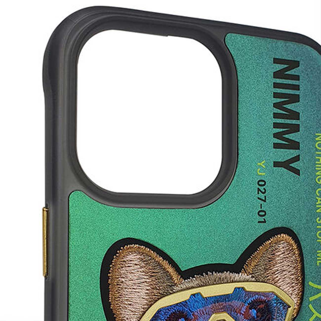 قاب محافظ گوشی آیفون 15 پرو طرح سگ با عینک واقعی نیمی YJ027-01