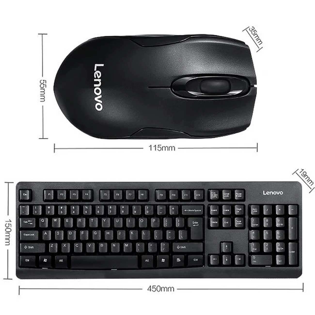 ست کیبورد و موس سیمی لنووو Km101