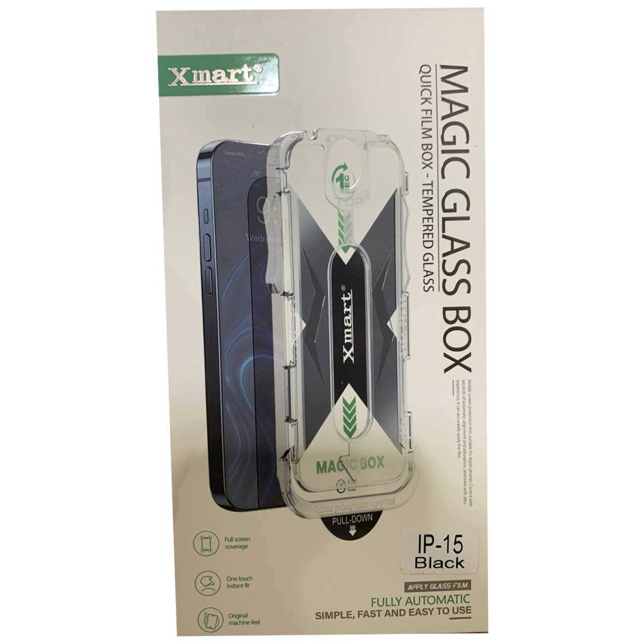 گلس آیفون 15 با ابزار نصب ایکس مارت