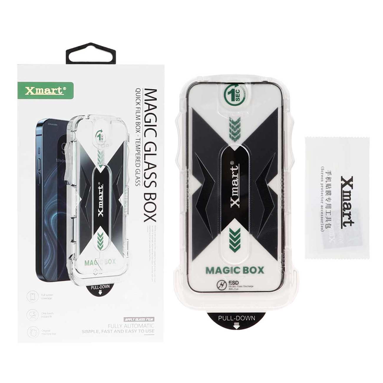 گلس آیفون 15 پرومکس با ابزار نصب ایکس مارت