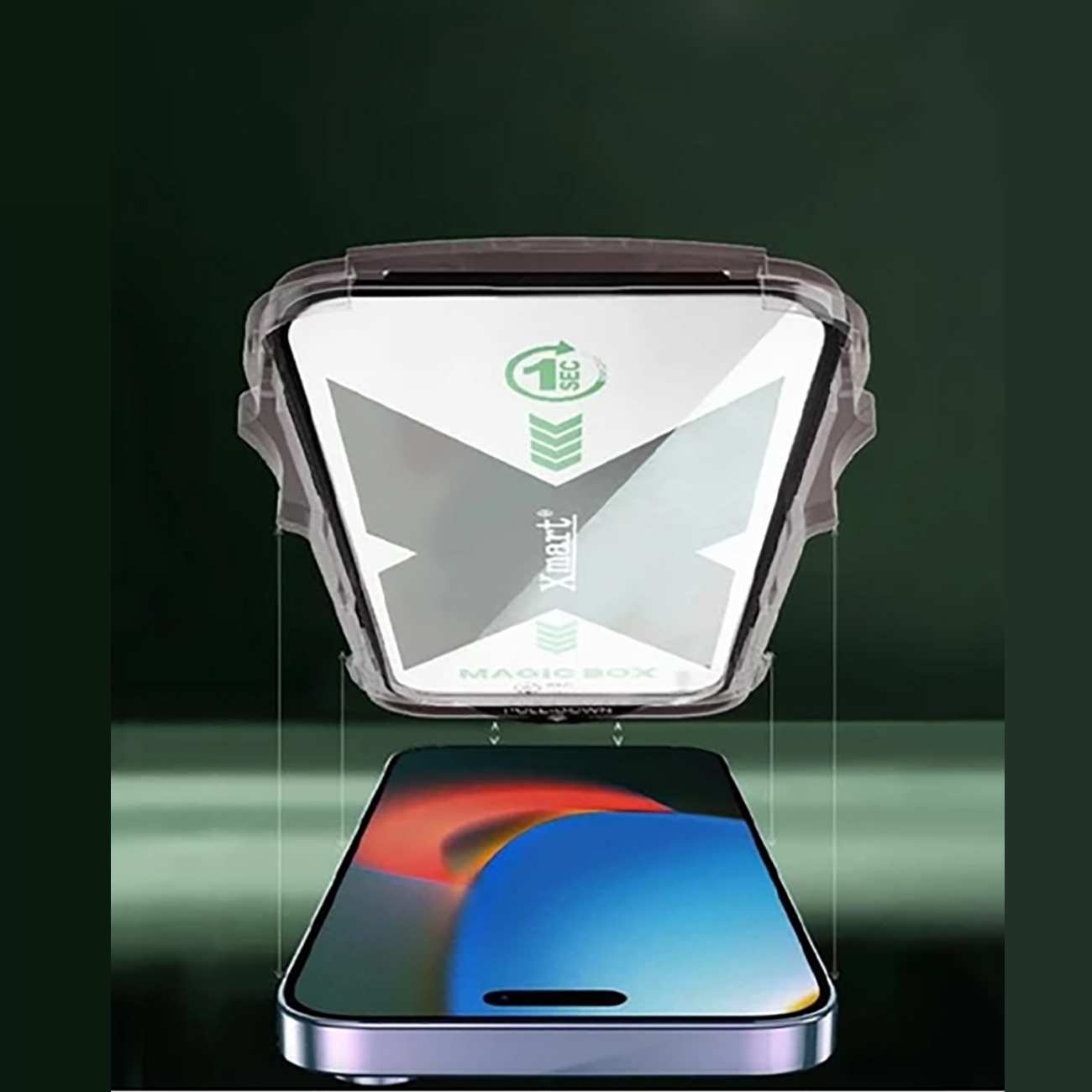 گلس آیفون 15 پرومکس با ابزار نصب ایکس مارت