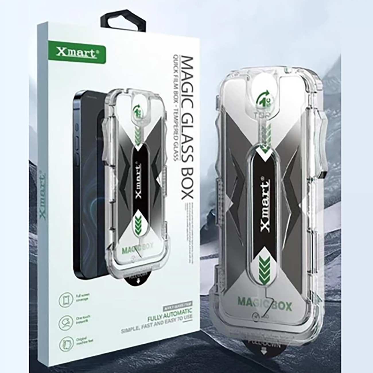 گلس آیفون 15 پرومکس با ابزار نصب ایکس مارت