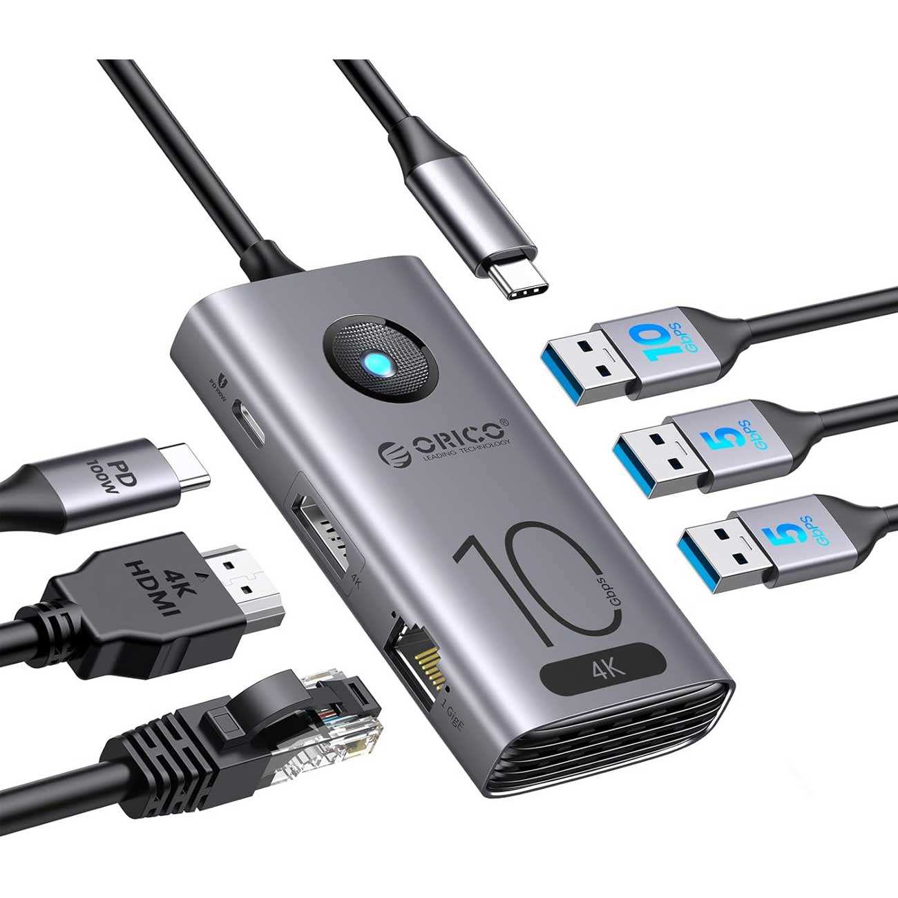 هاب تایپ سی 6 پورت اوریکو CX10-6P-GY-BP