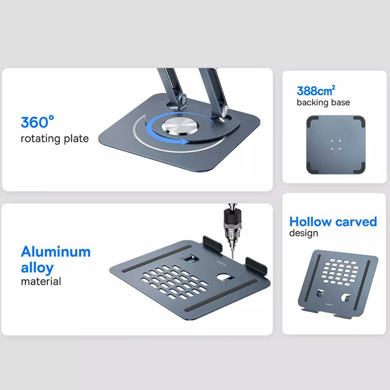 پایه نگهدارنده و خنککننده لپ تاپ تاشوی فلزی بیسوس BS-HP017