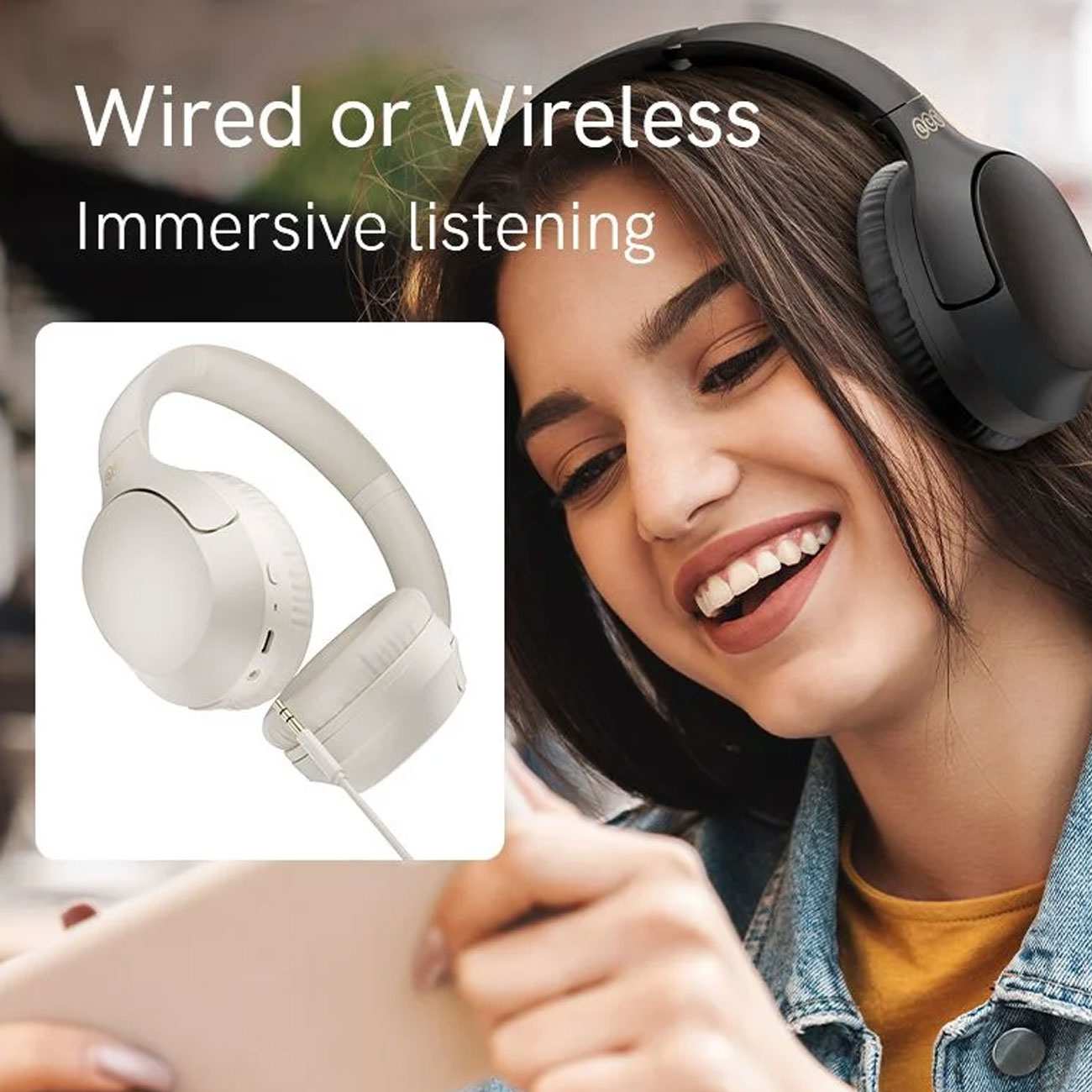 هدفون بلوتوثی 5.3 نویز کنسلینگ کیو سی وای H2 PRO