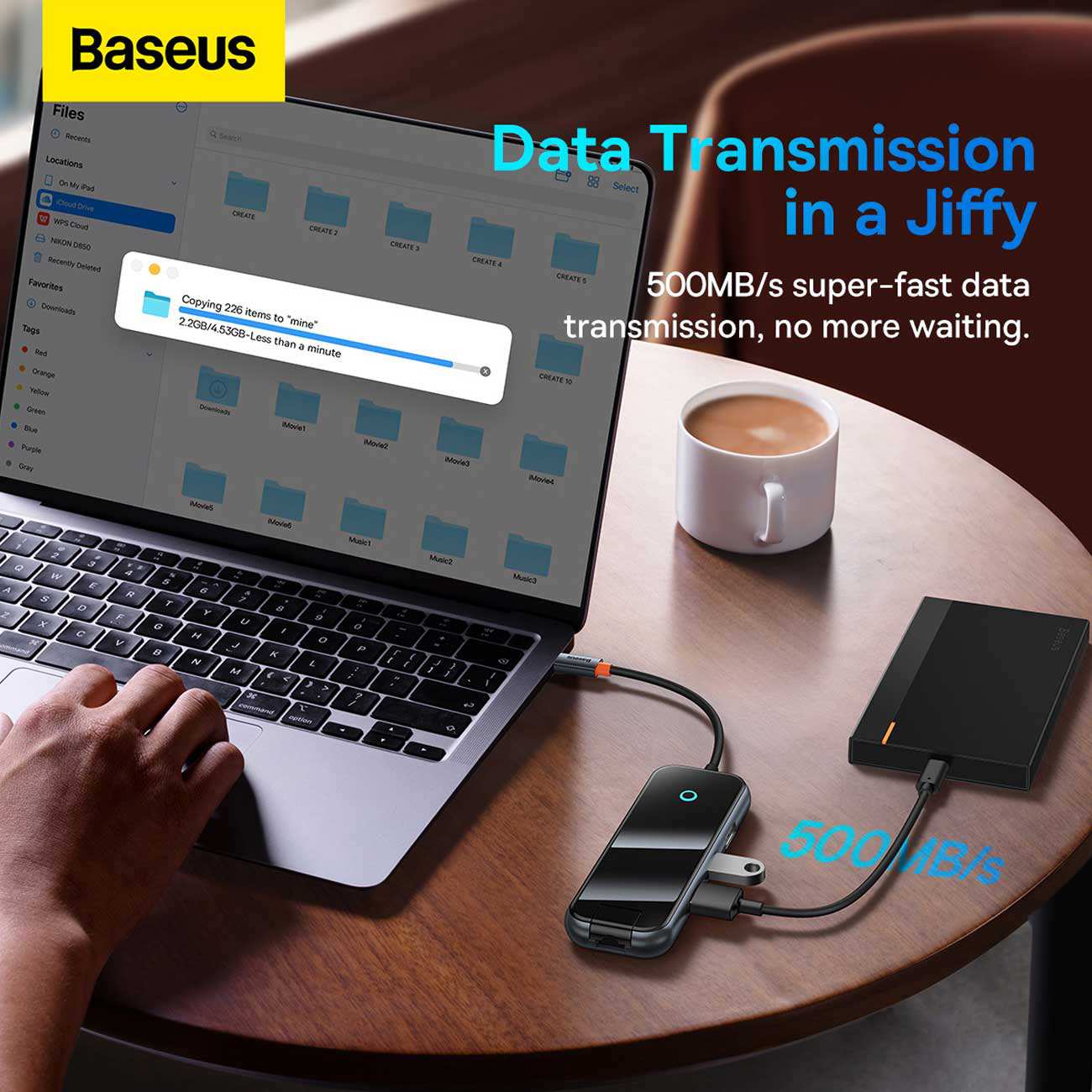 هاب تایپ سی 5 پورت بیسوس BS-OH087 WKJZ010113