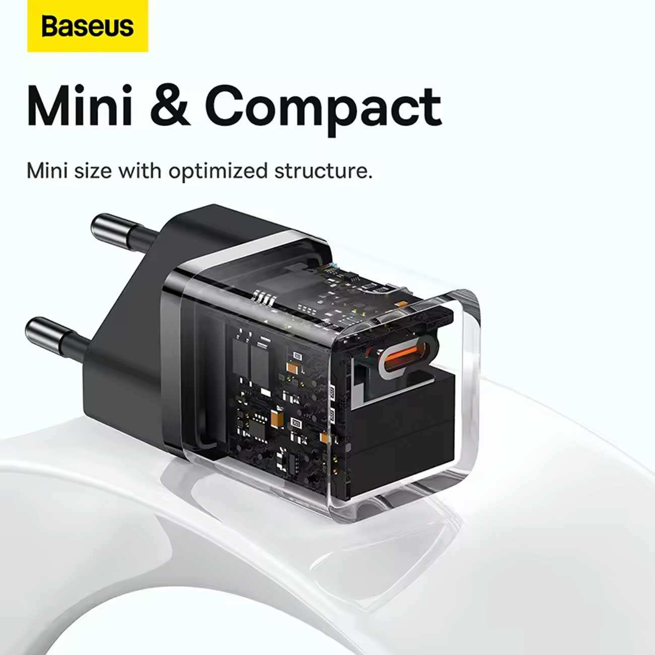 شارژر دیواری تایپ سی شارژ سریع 30 وات بیسوس CCGAN30E5-M BS-CCGN070401