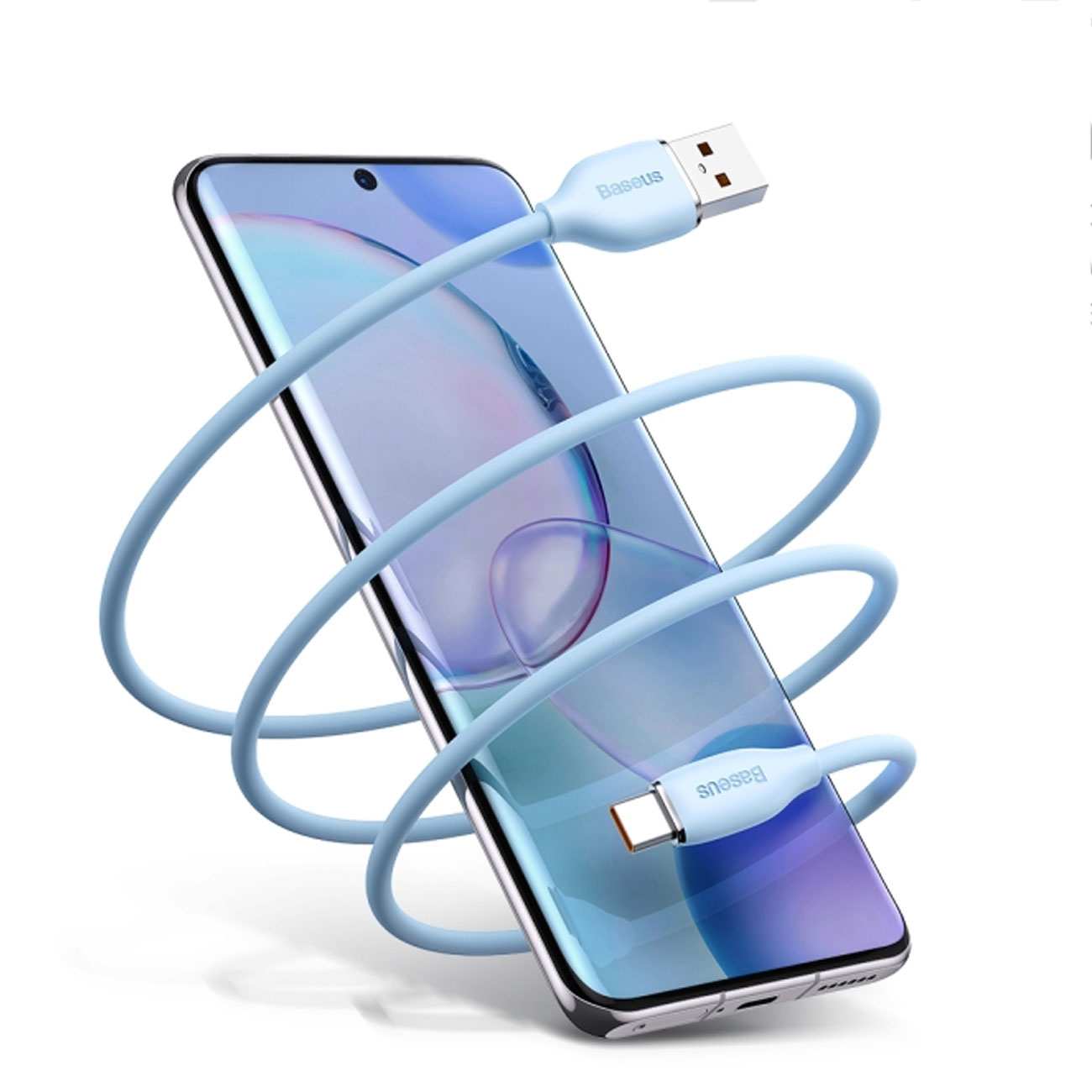 کابل سوپر فست شارژ یو اس بی به تایپ سی 100 وات 1.2 متری بیسوس CAGD010001