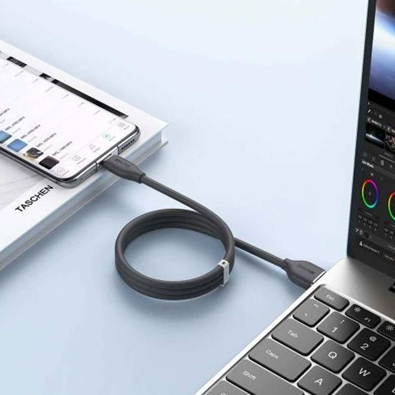 کابل سوپر فست شارژ یواس بی به تایپ سی 100 وات 2 متری بیسوس CAGD010101