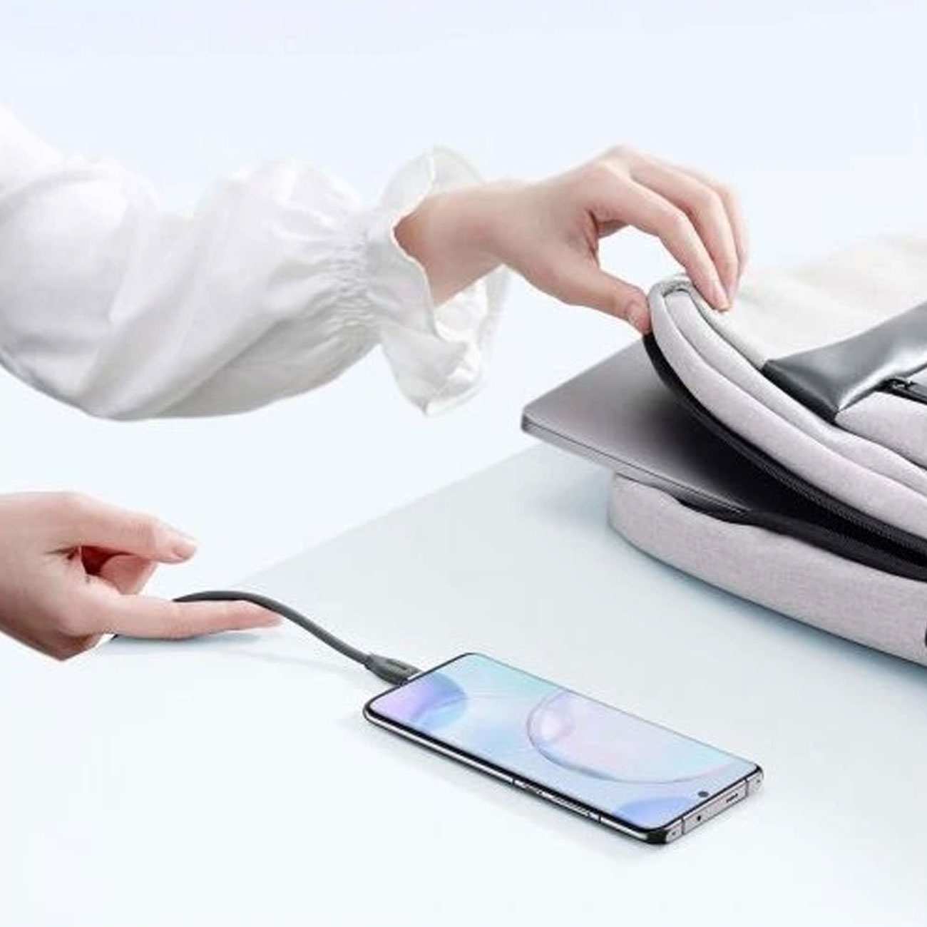 کابل سوپر فست شارژ یواس بی به تایپ سی 100 وات 2 متری بیسوس CAGD010101