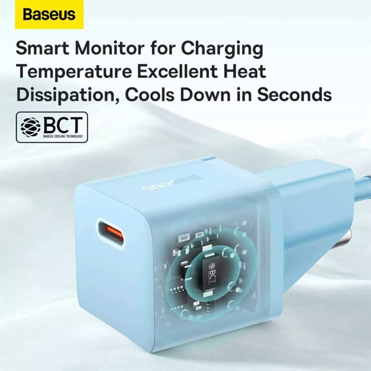 شارژر دیواری فست شارژ تایپ سی 20 وات بیسوس CCGAN20E5-M