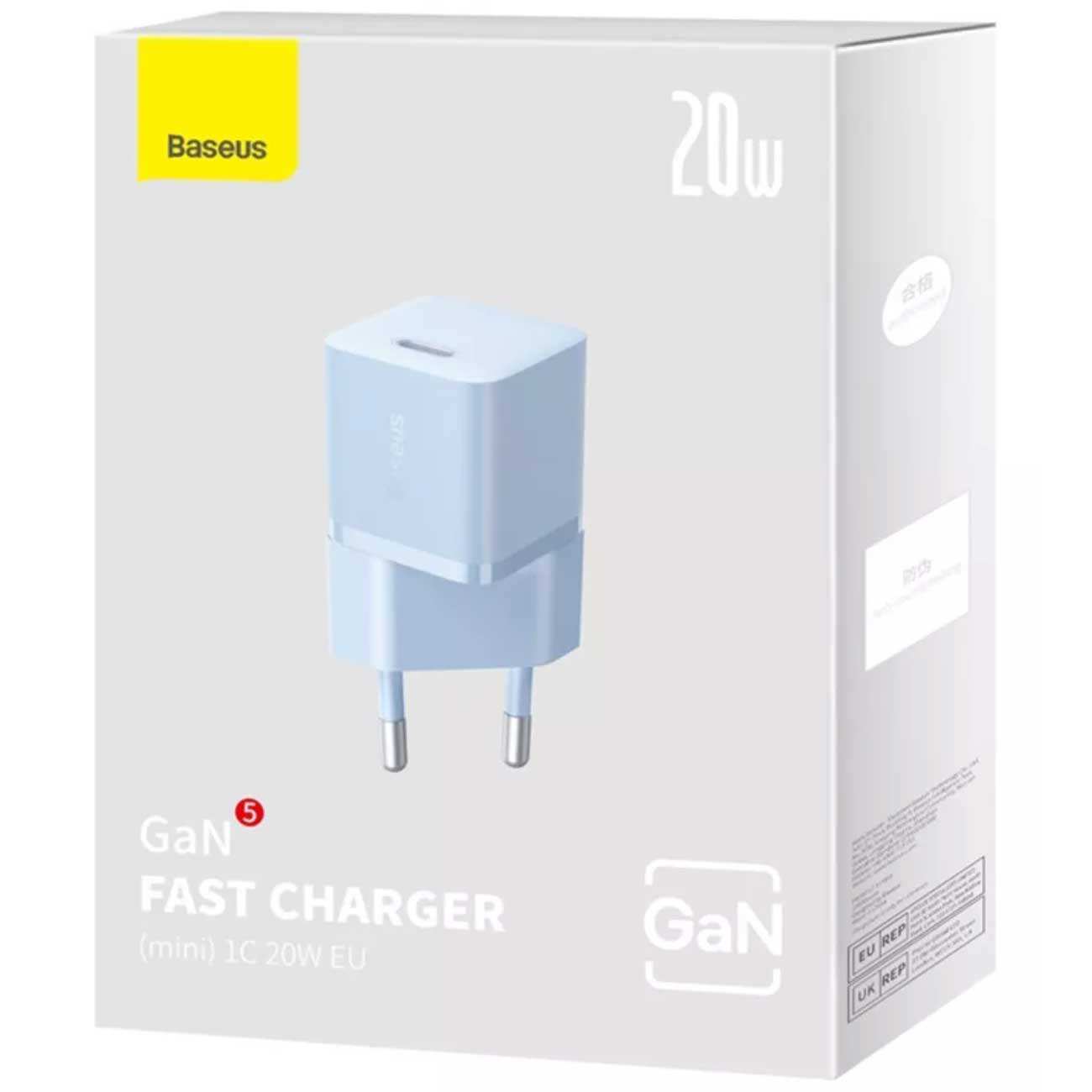 شارژر دیواری فست شارژ تایپ سی 20 وات بیسوس CCGAN20E5-M