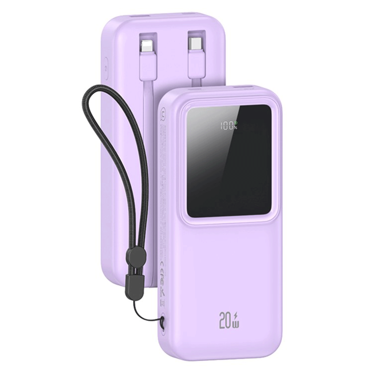 پاوربانک فست شارژ تایپ سی، لایتنینگ و یو اس بی 20 وات 30000 یوسامز US-CD213