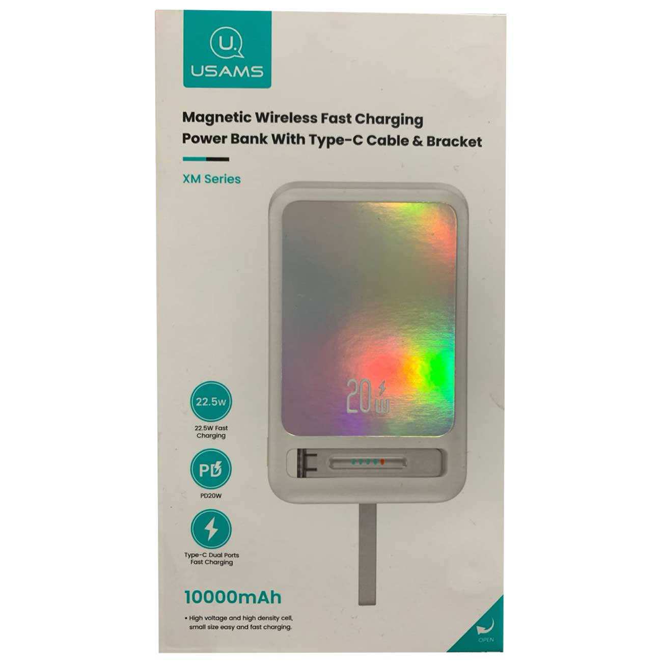 پاوربانک وایرلس مگنتی 15 وات 10000 تایپ سی 20 وات یوسامز US-CD219