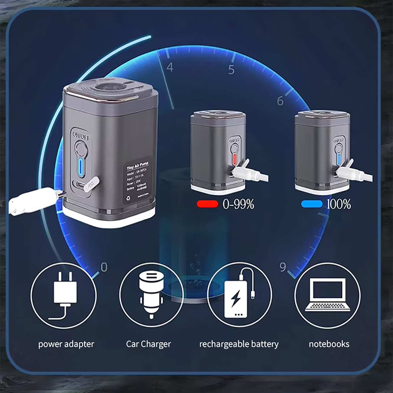 پمپ هوای کوچک و چراغ کمپینگ 66001