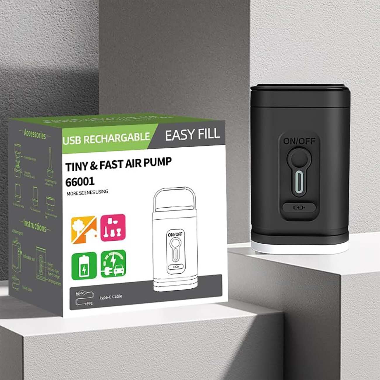 پمپ هوای کوچک و چراغ کمپینگ 66001