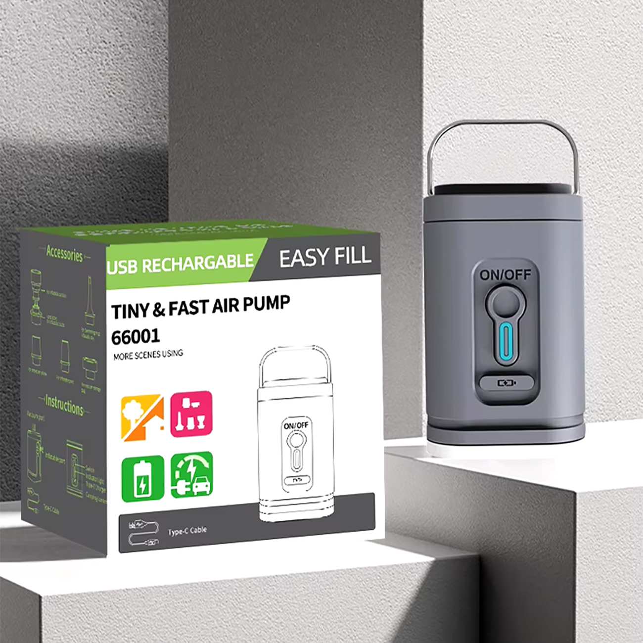 پمپ هوای کوچک و چراغ کمپینگ 66001