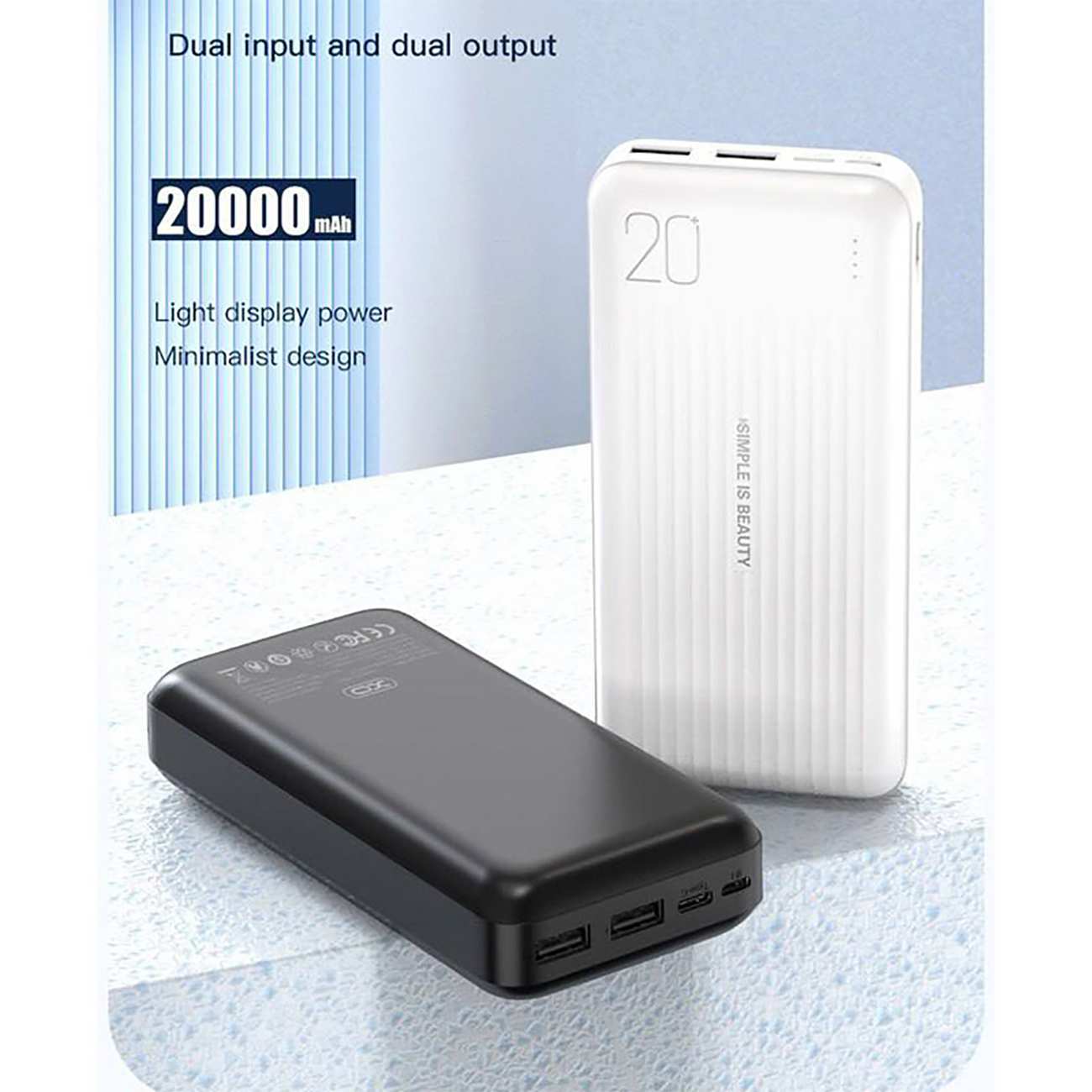 پاوربانک تایپ سی و یو اس بی 20000 ایکس او PB302