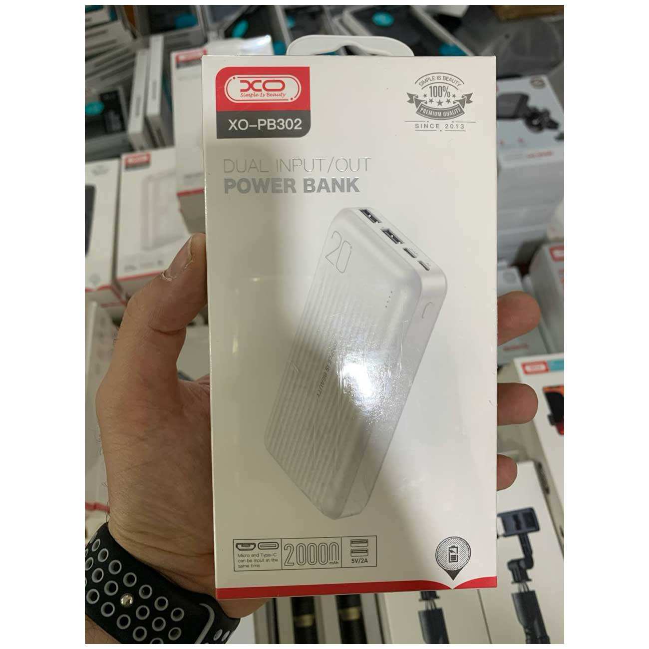 پاوربانک تایپ سی و یو اس بی 20000 ایکس او PB302