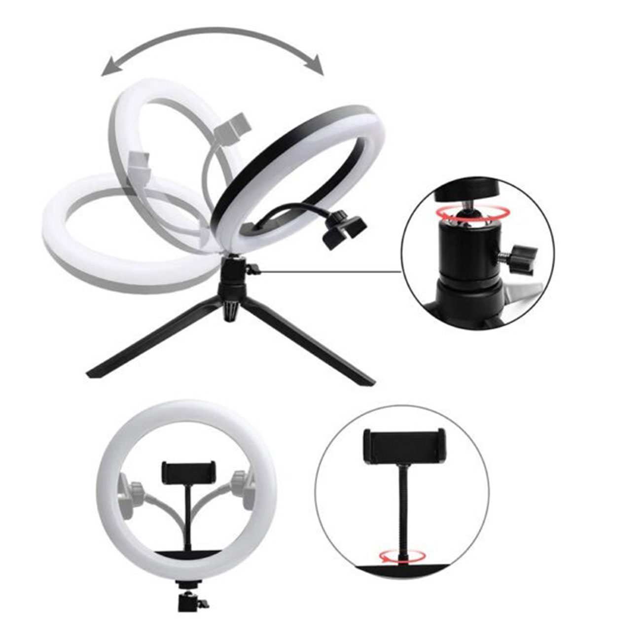 رینگ لایت 10 اینچی و سه پایه گوشی موبایل ایکس او BGD007 MJ26