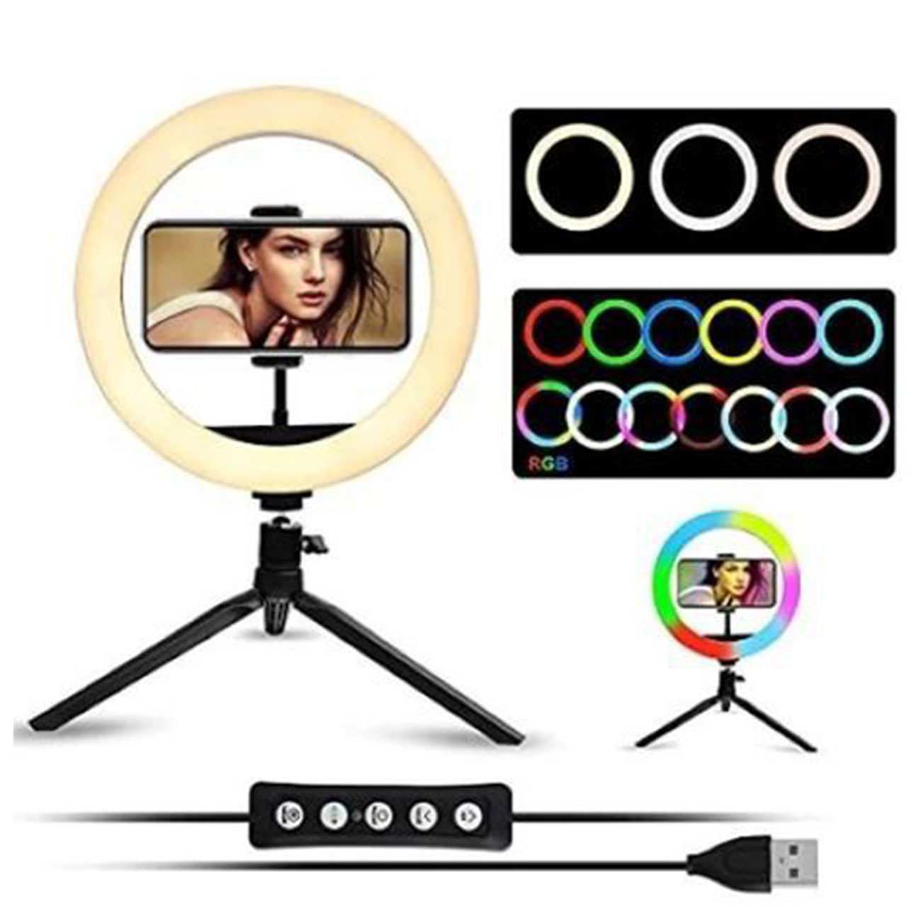 رینگ لایت 10 اینچی و سه پایه گوشی موبایل ایکس او BGD007 MJ26