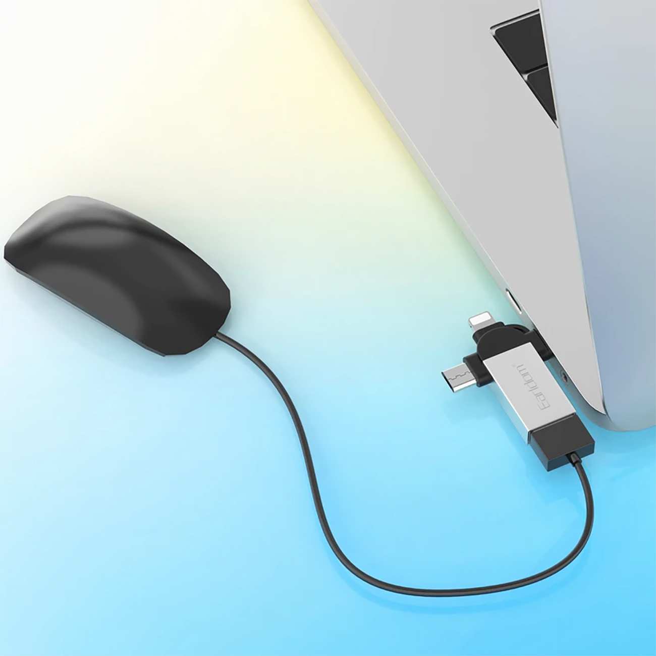 مبدل او تی جی یو اس بی به تایپ سی، لایتنینگ و میکرو یو اس بی ارلدام OT93