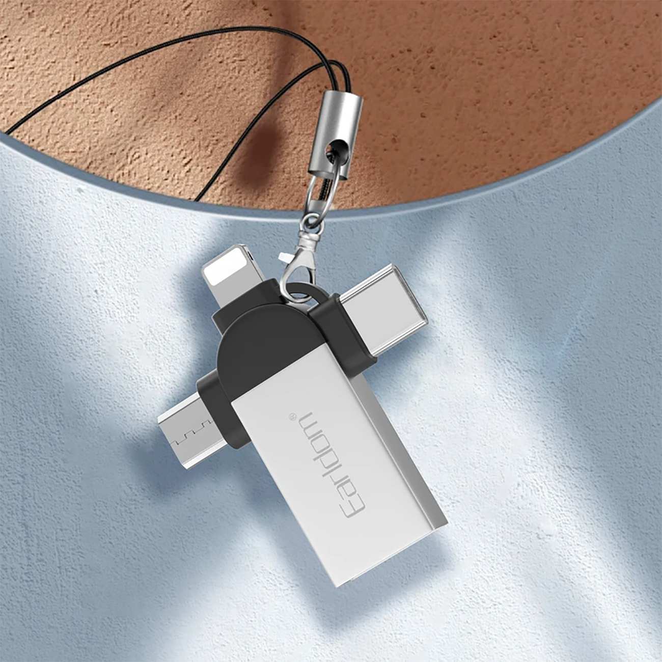 مبدل او تی جی یو اس بی به تایپ سی، لایتنینگ و میکرو یو اس بی ارلدام OT93