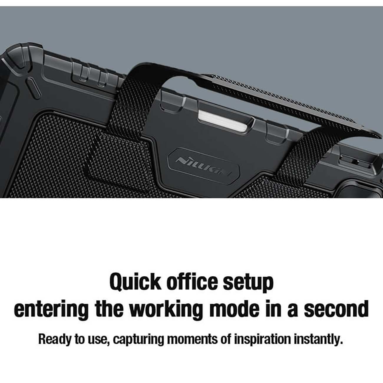 قاب کیبورددار طرح کیف آیپد ایر 11 (2024) و آیپد ایر (2022) ، آیپد ایر 5، آیپد ایر 10.9 اینچ (2020)، آیپد ایر 4، آیپد پرو 11(2020، 2021، 2022) نیلکین Bumper Go Keyboard