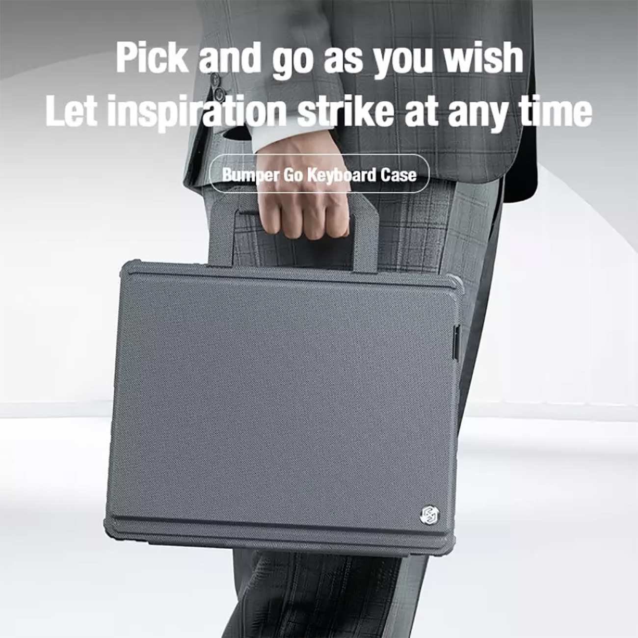 قاب کیبورددار طرح کیف آیپد ایر 11 (2024) و آیپد ایر (2022) ، آیپد ایر 5، آیپد ایر 10.9 اینچ (2020)، آیپد ایر 4، آیپد پرو 11(2020، 2021، 2022) نیلکین Bumper Go Keyboard