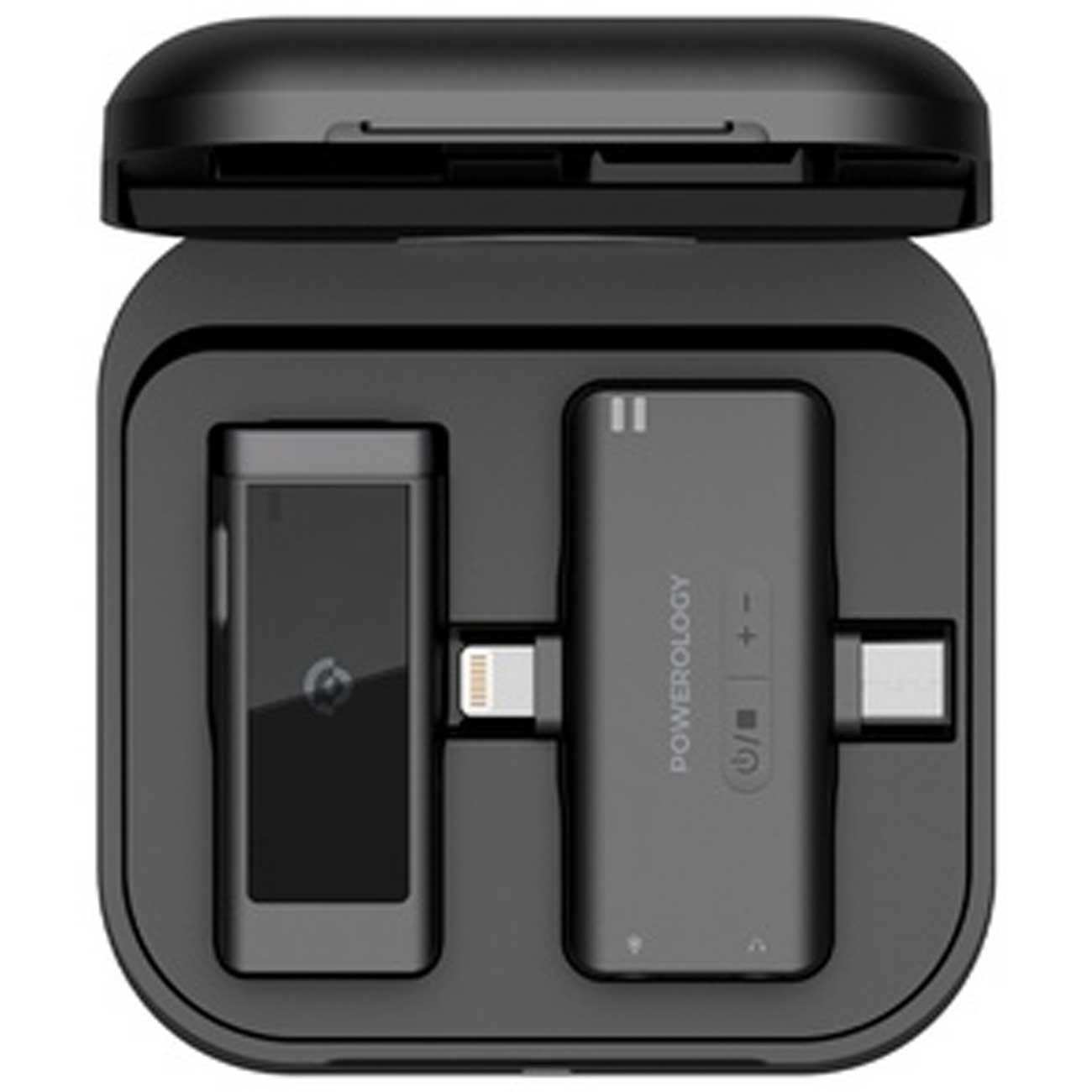 میکروفون یقه ای بی سیم تک مخاطبه تایپ سی و لایتنینگ پاورولوژی PWMICBK