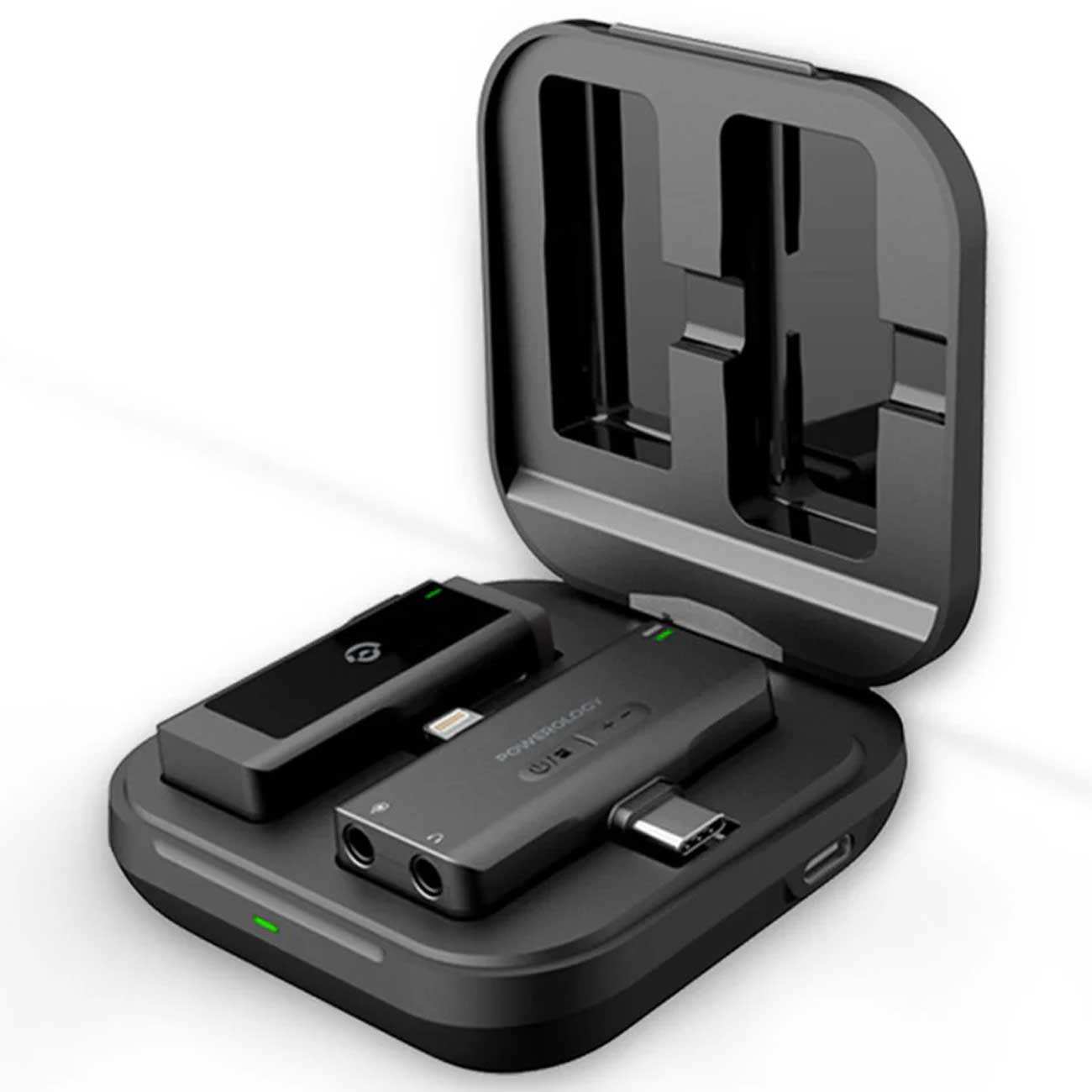 میکروفون یقه ای بی سیم تک مخاطبه تایپ سی و لایتنینگ پاورولوژی PWMICBK