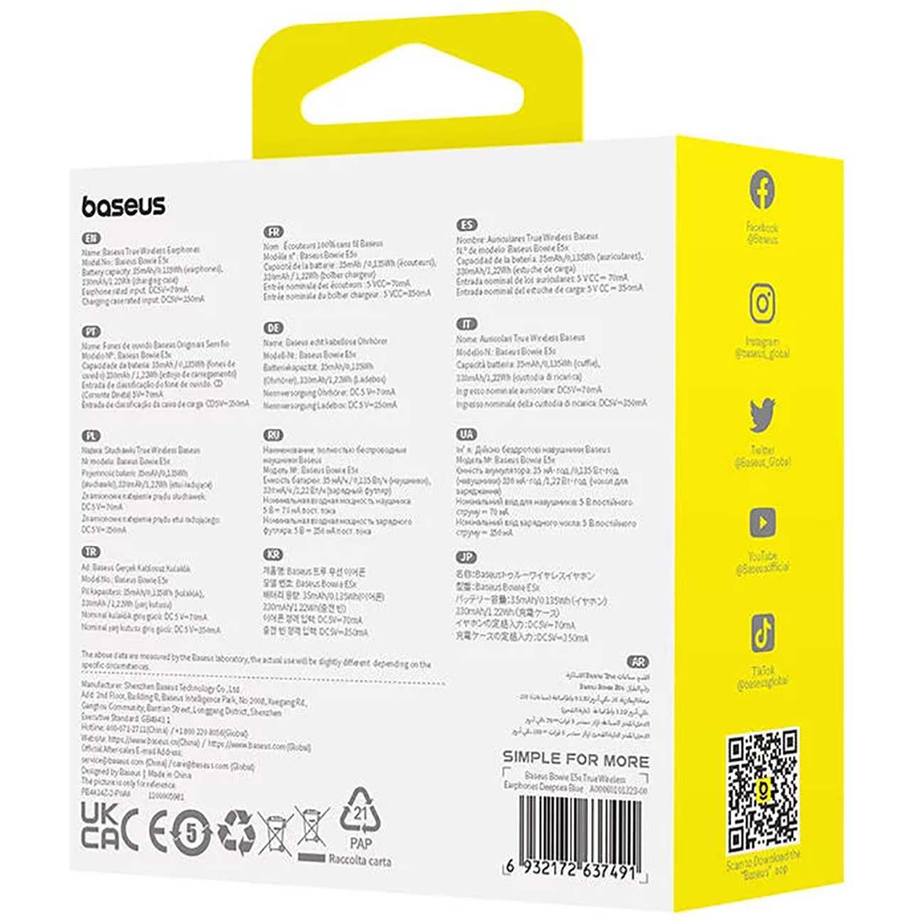 هندزفری بلوتوثی 5.3 طرح شفاف بیسوس E5x A00060101323-00