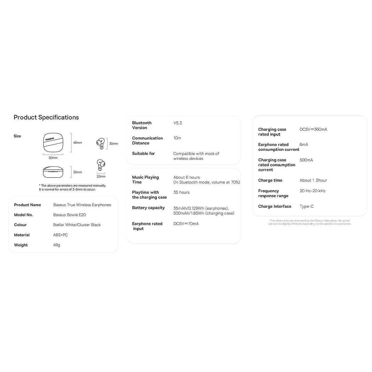 هندزفری بلوتوثی 5.3 بیسوس E20 A00069700113-00