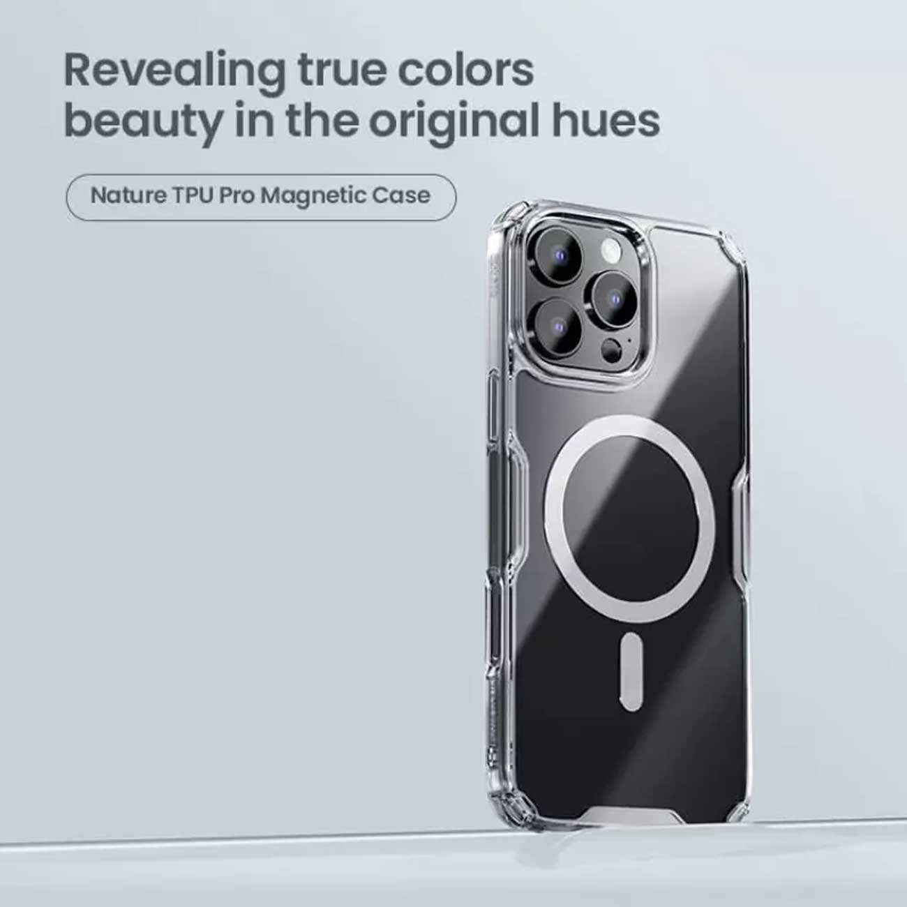 قاب شفاف مگنتی گوشی آیفون 16 پرومکس نیلکین Nature TPU Pro Magnetic