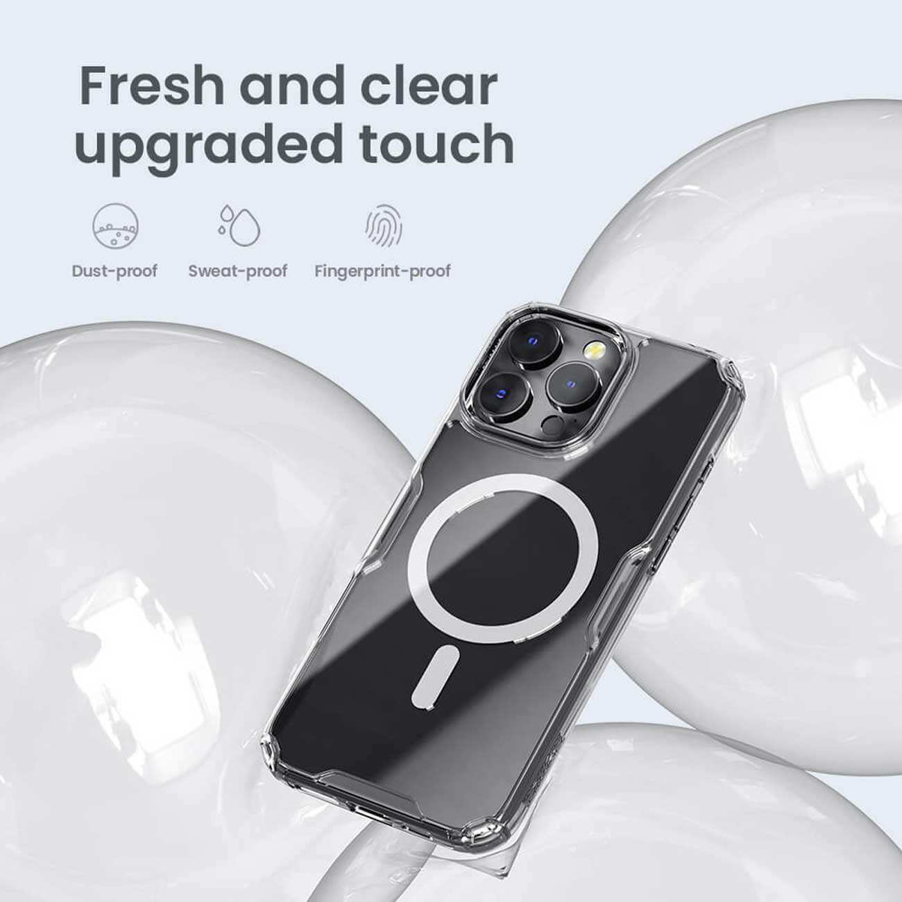 قاب شفاف مگنتی گوشی آیفون 16 پرومکس نیلکین Nature TPU Pro Magnetic