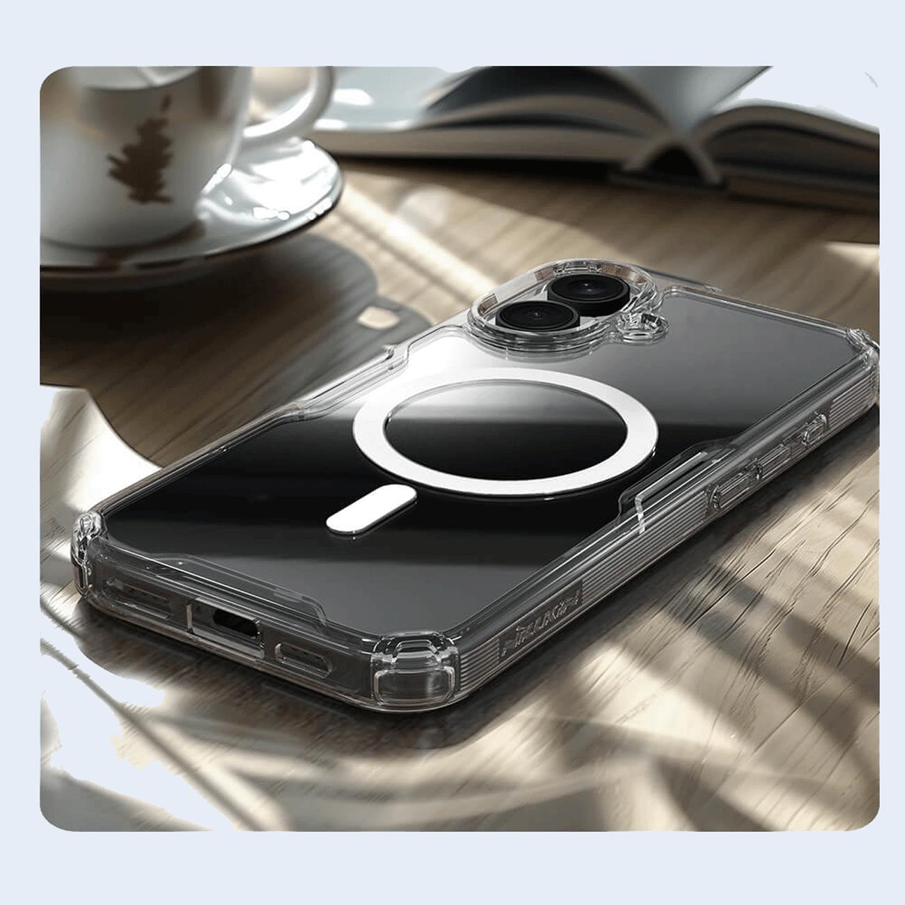 قاب مگنتی شفاف گوشی آیفون 16 نیلکین Nature TPU Pro Magnetic
