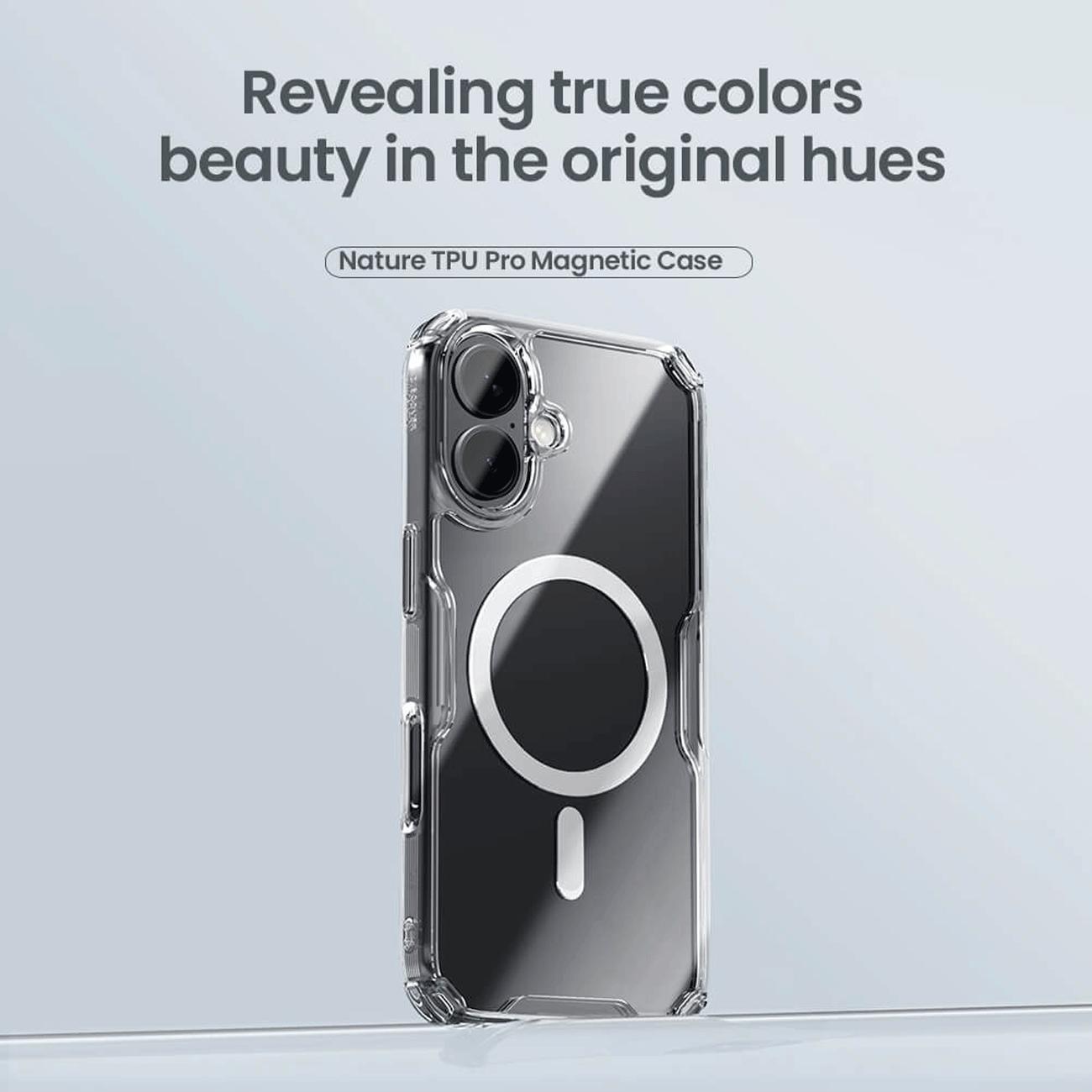 قاب مگنتی شفاف گوشی آیفون 16 نیلکین Nature TPU Pro Magnetic