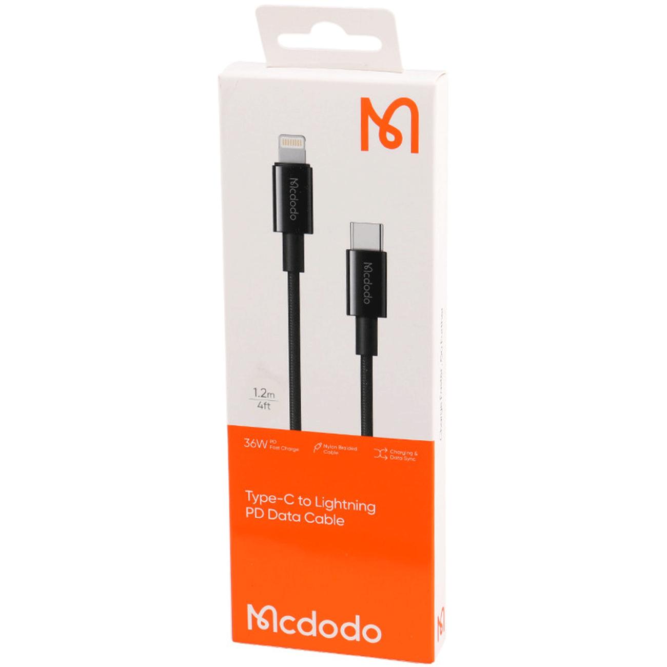 کابل فست شارژ تایپ سی به لایتنینگ 3 آمپر 36 وات 1.2 متری مک دودو CA-276