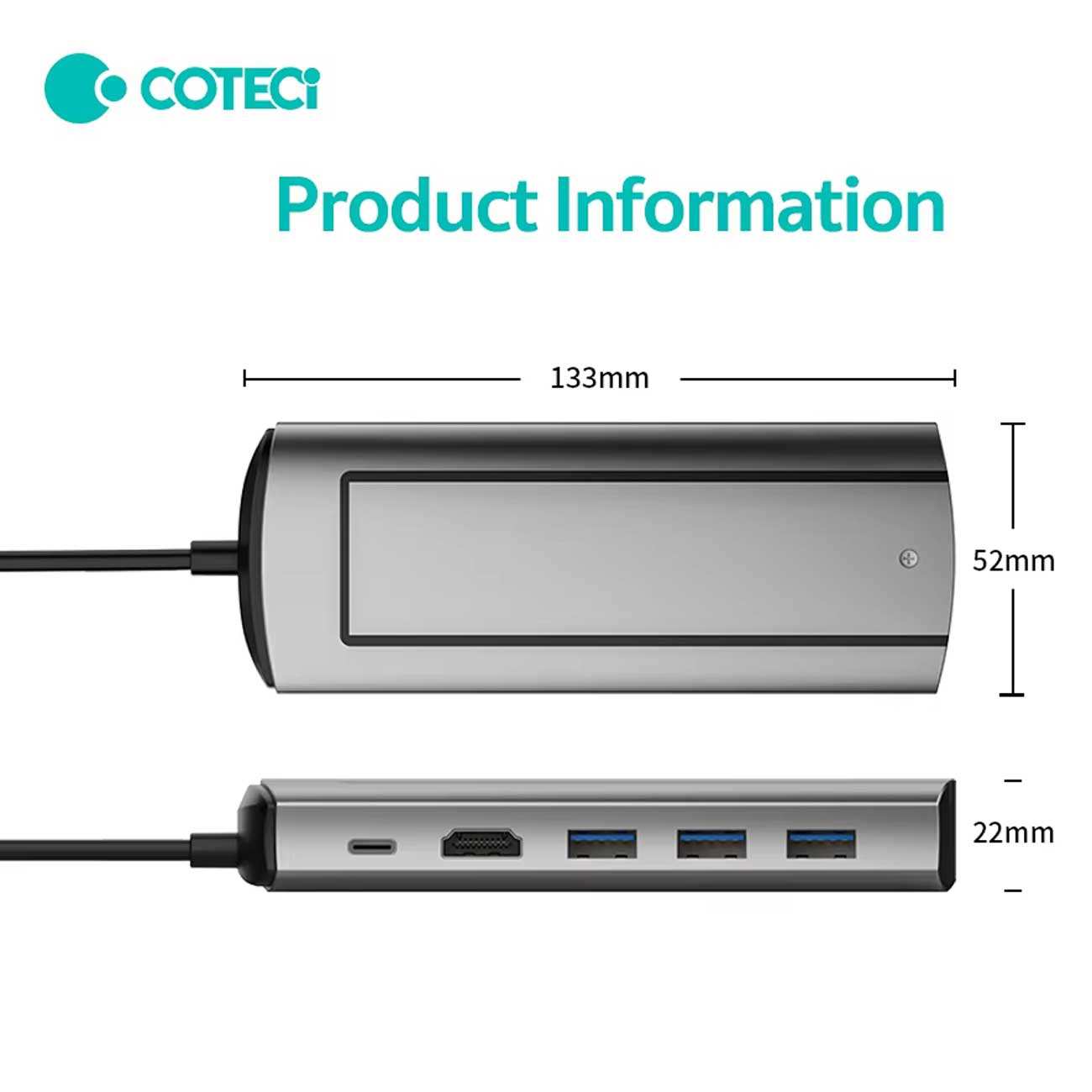 هاب تایپ سی 6 پورت و باکس هارد ام 2 کوتسی 16029