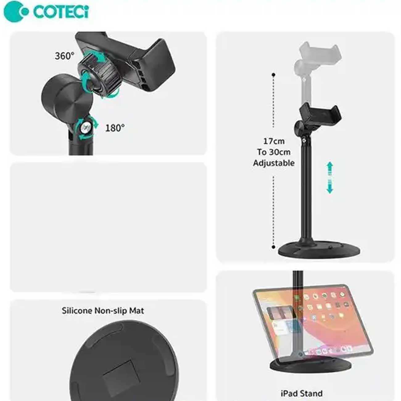 هولدر گوشی موبایل و تبلت رومیزی بازو بلند کوتسی 51018 SD-63