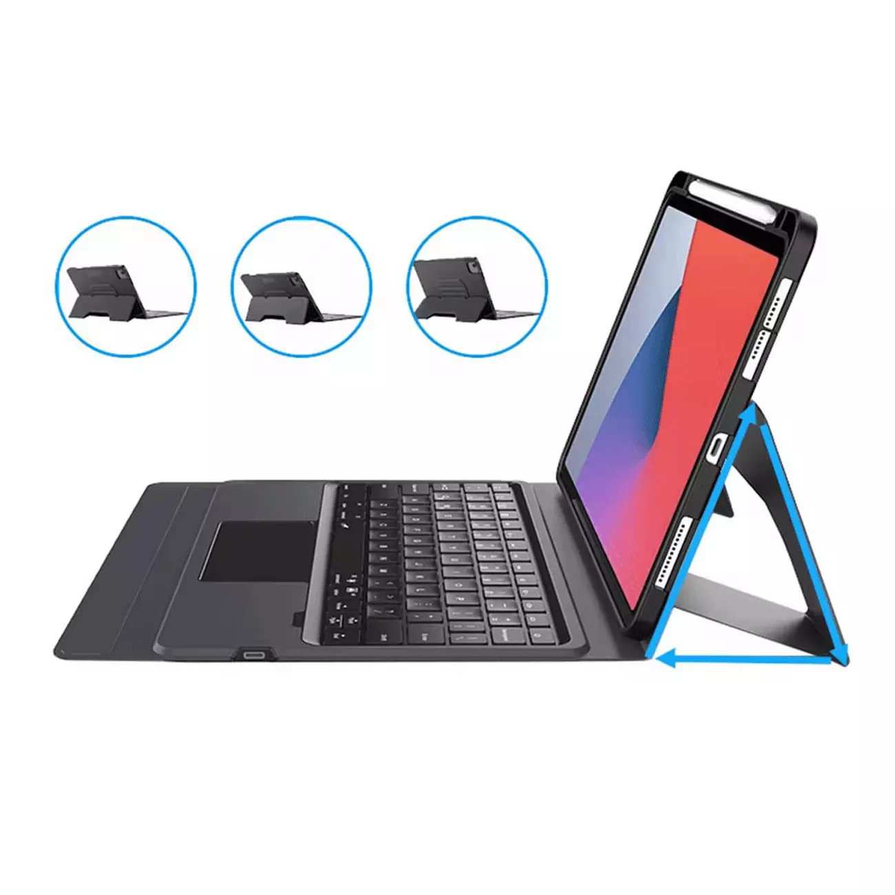 قاب کلاسوری بلوتوثی کیبورددار آیپد ایر 4 و 5 10.9 اینچ و آیپد پرو 11 اینچ (2020، 2021) کوتسی 61013