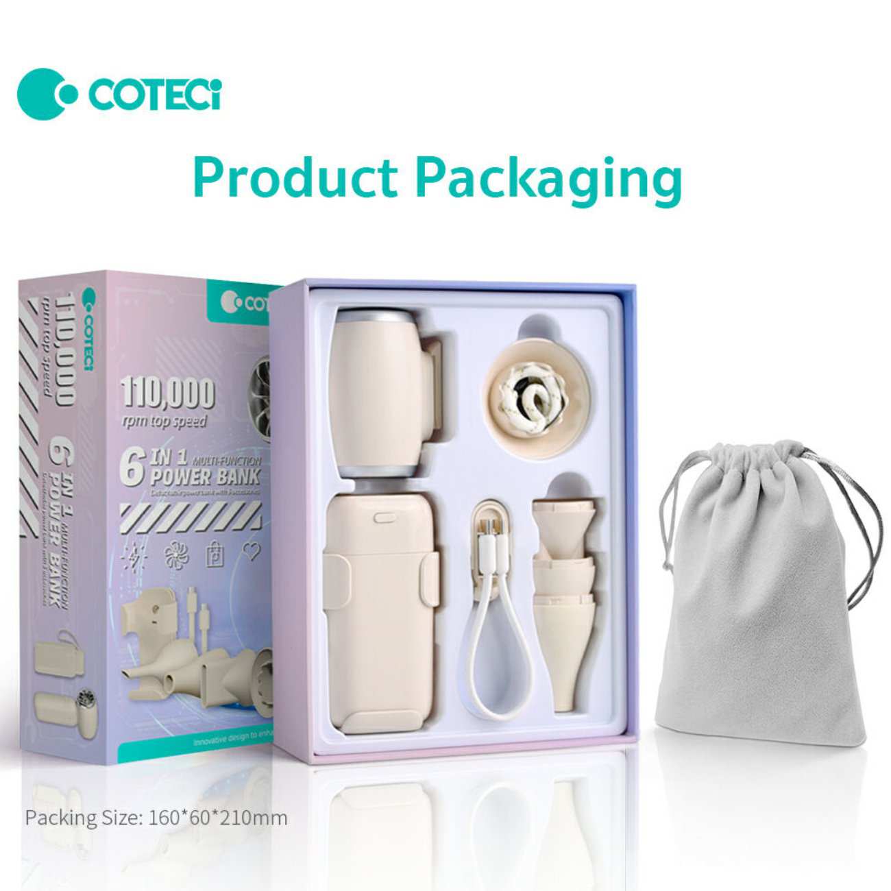 جت فن توربو و پاوربانک 9000 تایپ سی کوتسی OT-034